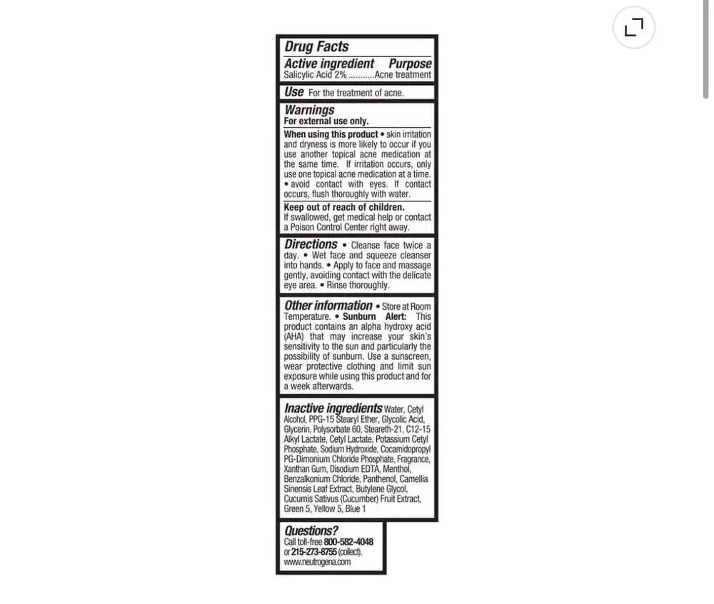 Neutrogena Oil-Free Acne Stress Control Power-Cream Wash, 6 Ounce